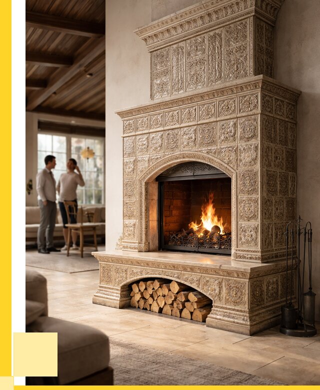 Купить изразцовый камин в Астрахани от 256900 р. | ЭриданСтр