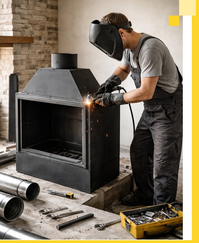 Продажа и установка металлических каминов в Астрахани под ключ