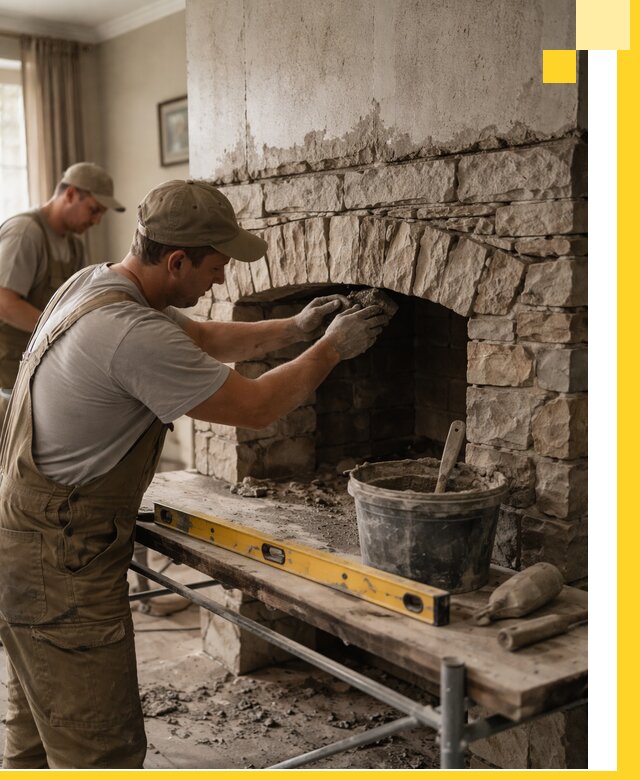 Изготовление каминов под ключ в Астрахани, монтаж и отделка