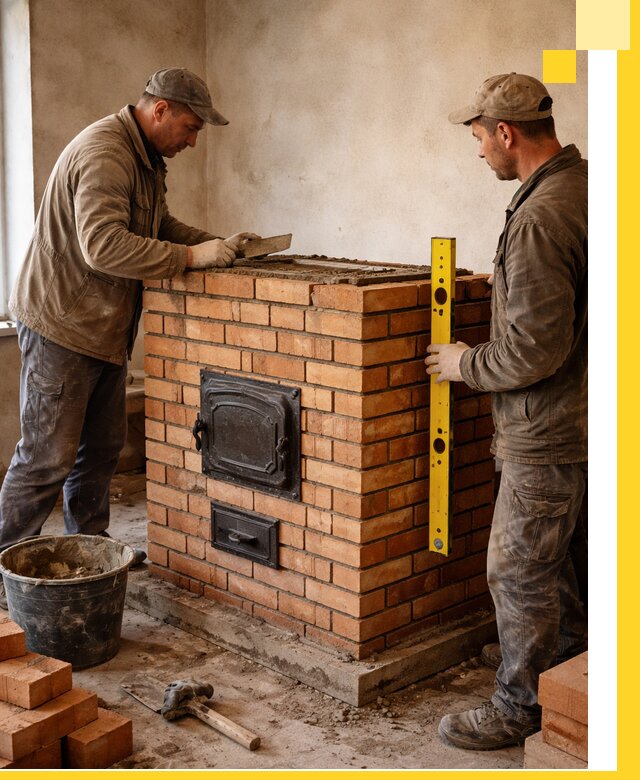 Отопительные печи под ключ в Астрахани, установка и сборка