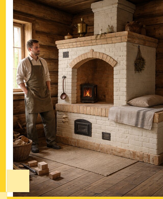 Русские печи с лежанкой под ключ в Астрахани от 154140 р. ЭриданСтр