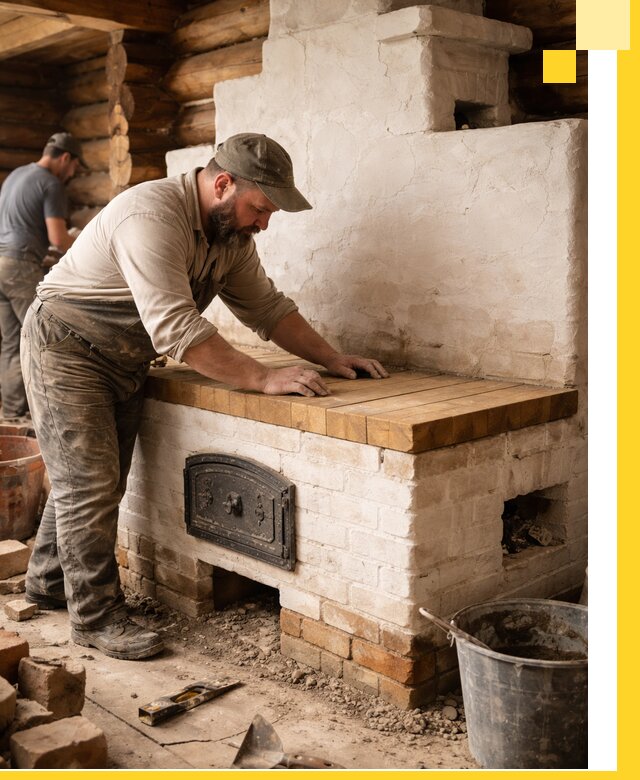 Проектирование и установка русской печи с лежанкой в Астрахани