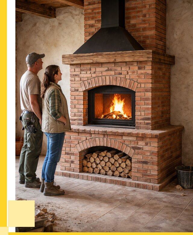 Печи камины из кирпича в Астрахани от 123312 р. | ЭриданСтр