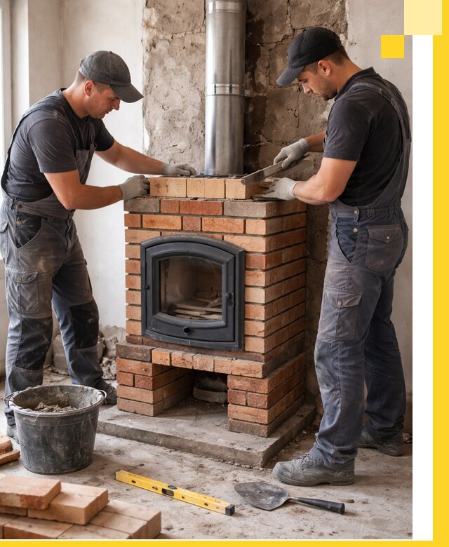 Монтаж печи камина под ключ в Астрахани с гарантией и пусконаладкой