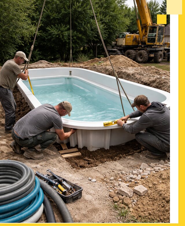 Установка и монтаж композитных бассейнов под ключ в Астрахани