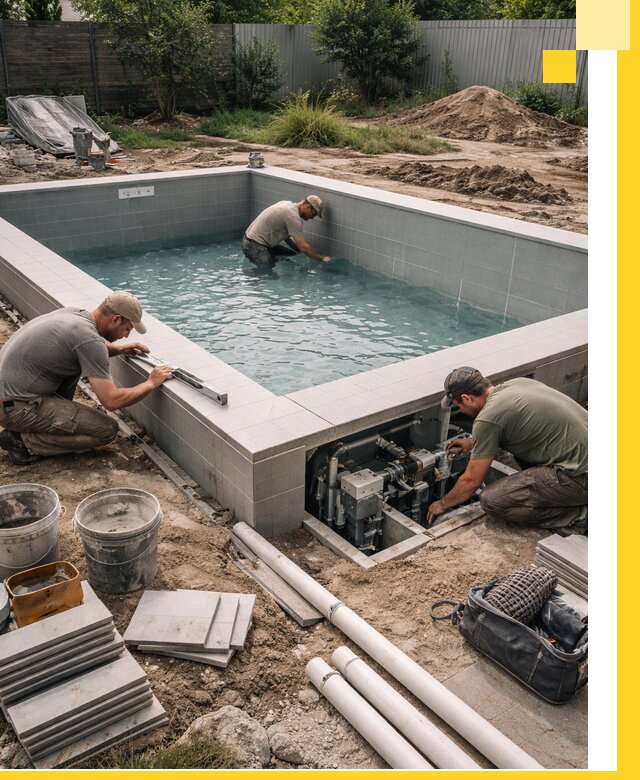 Строительство и монтаж бассейнов для дачи под ключ в Астрахани