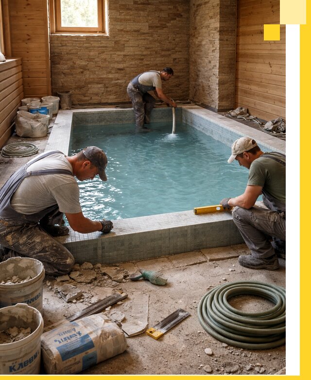 Проектирование и строительство бассейнов для бани в Астрахани