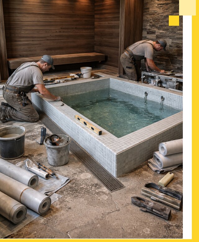 Установка и строительство бассейнов для сауны в Астрахани