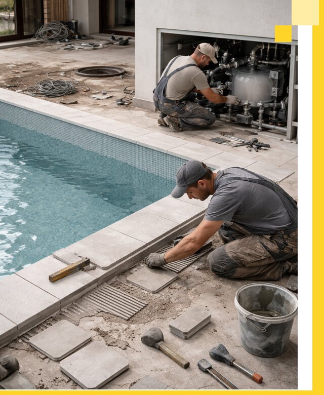 Строительство и монтаж бассейнов в коттедже в Астрахани