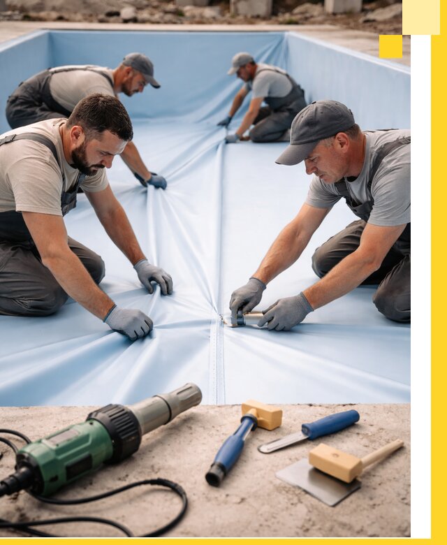 ПВХ пленка для бассейнов с монтажом и гарантией в Астрахани