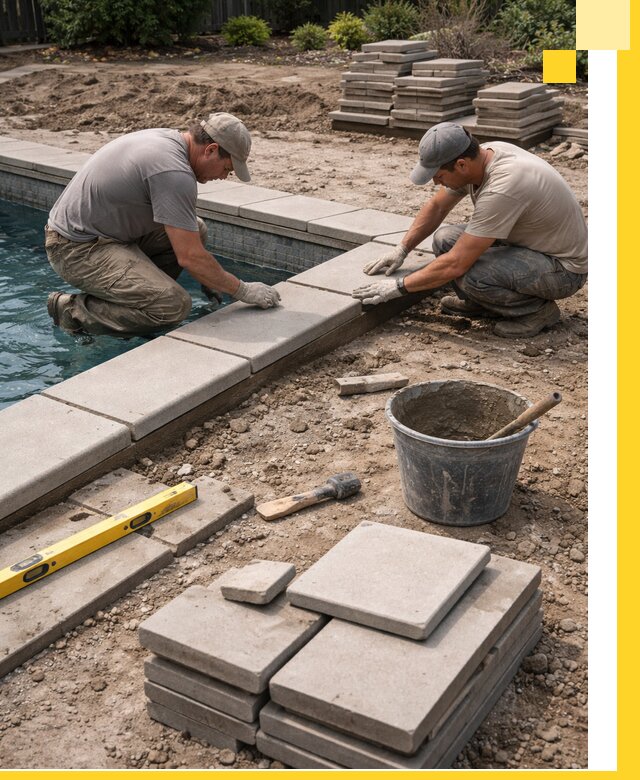 Установка и изготовление копингового камня для бассейнов в Астрахани