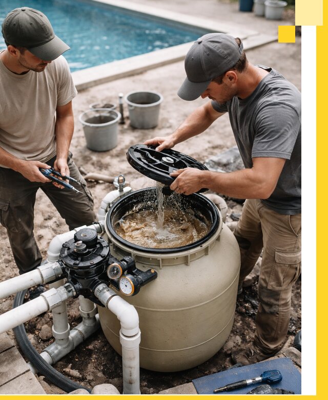 Установка и обслуживание песочных фильтров для бассейнов в Астрахани