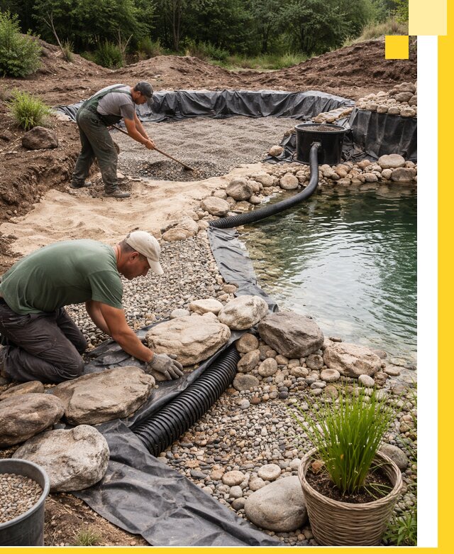 Строительство природных бассейнов и озер в Астрахани под ключ