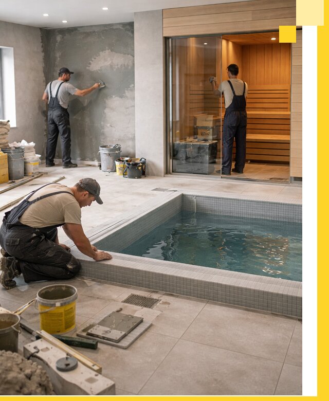 Проектирование и строительство сауны с бассейном в Астрахани