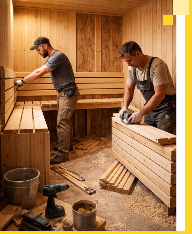 Профессиональный комплексный ремонт саун под ключ в Астрахани