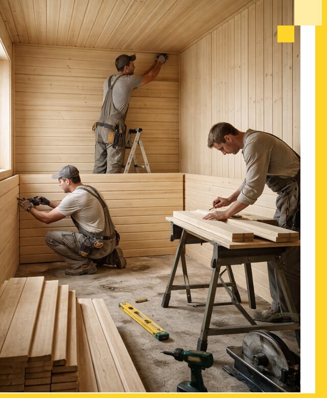 Обшивка саун в Астрахани из натуральной древесины под ключ