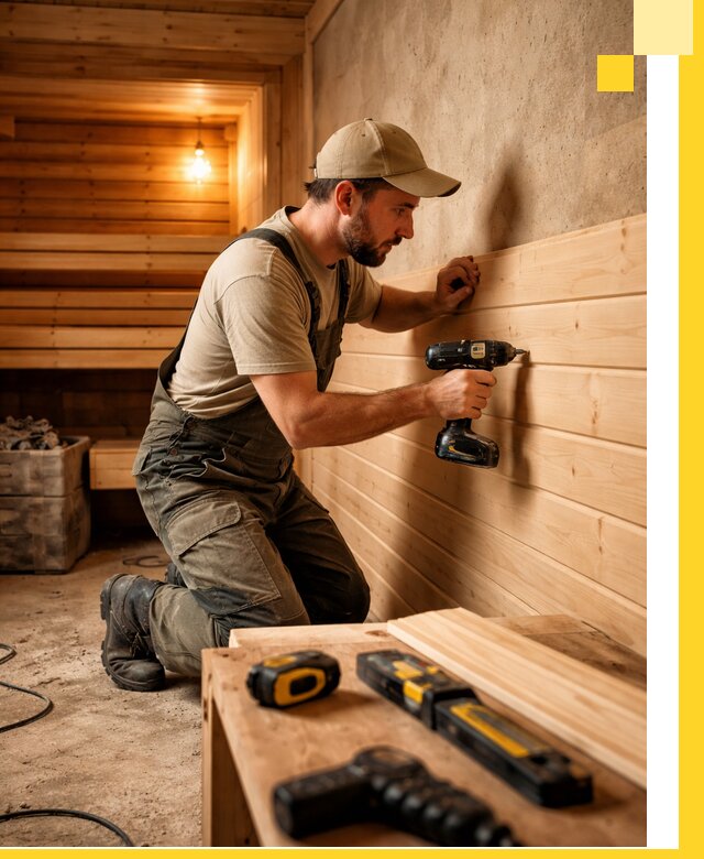 Профессиональная внутренняя отделка бани в Астрахани под ключ