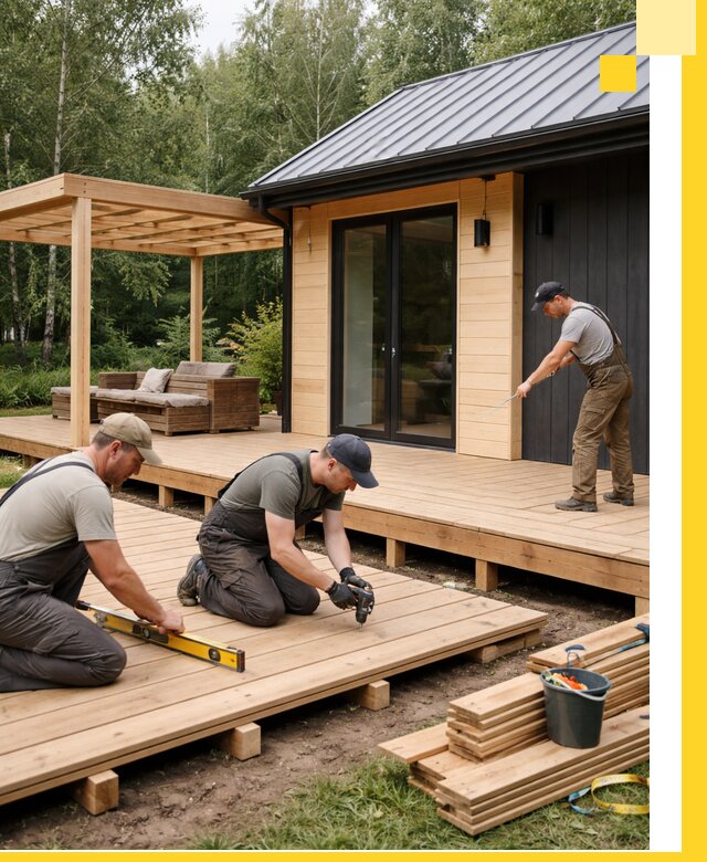 Строительство бань с террасой и бассейном под ключ в Астрахани