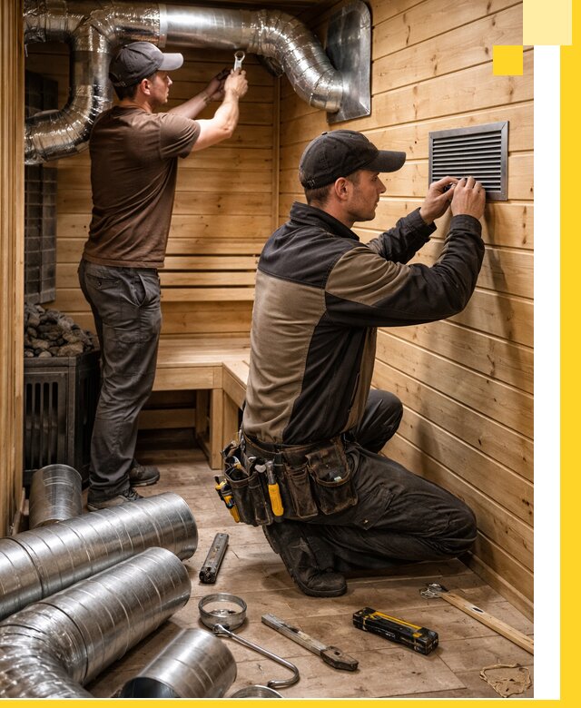 Проектирование и монтаж вентиляции бани в Астрахани под ключ