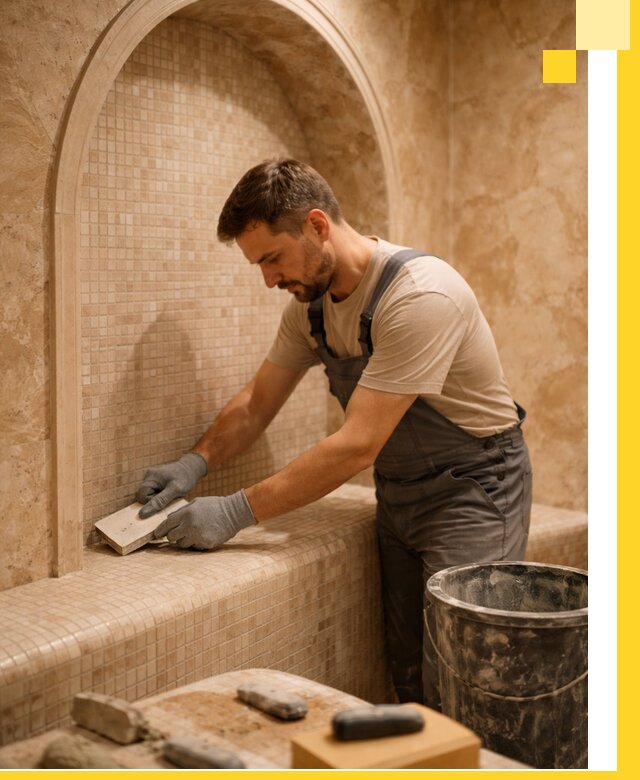 Профессиональная отделка хамамов с мозаикой под ключ в Астрахани