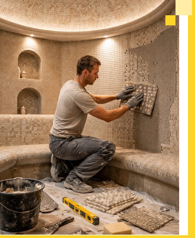 Устройство и монтаж домашнего хамама под ключ в Астрахани