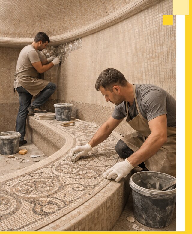 Плитка для хамама в Астрахани, укладка, подбор и поставка